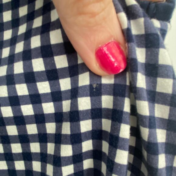 Draper James Lands End Navy Blue White Gingham Checkered Shift Dress Size Large - Picture 7 of 12